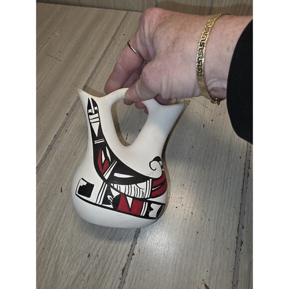 Vtg Wedding Vase Signed R Gavin Native American Pottery New Mexico Jemez Pueblo - Picture 6 of 10